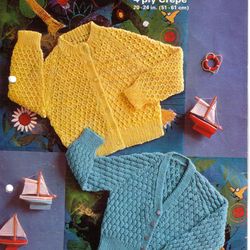 Vintage Knitting Pattern for Baby Cardigans Patons 2066 Playtime