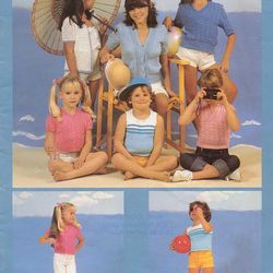 Vintage Knitting Pattern for Baby Cardigans Patons 644 Colourful Kids