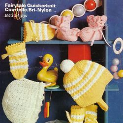 Vintage Baby Accessories Knitting and Crochet Pattern Patons 2071 Baby Accessories