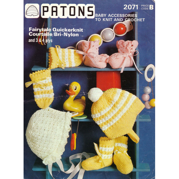 Vintage Baby Accessories Knitting and Crochet Pattern Patons 2071 Baby Accessories.jpg