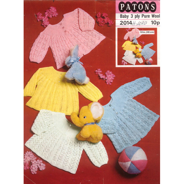 Vintage Knitting Pattern for Baby Coat Patons 2014 Cuddly Quartet.jpg