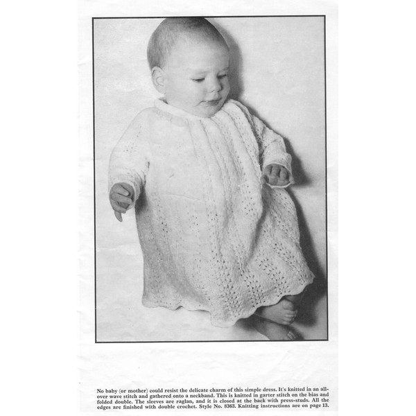 Vintage Jacket Dress Knitting Pattern for Baby Patons 836 Pretty Baby (2).jpg