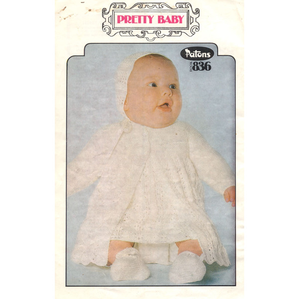 Vintage Jacket Dress Knitting Pattern for Baby Patons 836 Pretty Baby (6).jpg