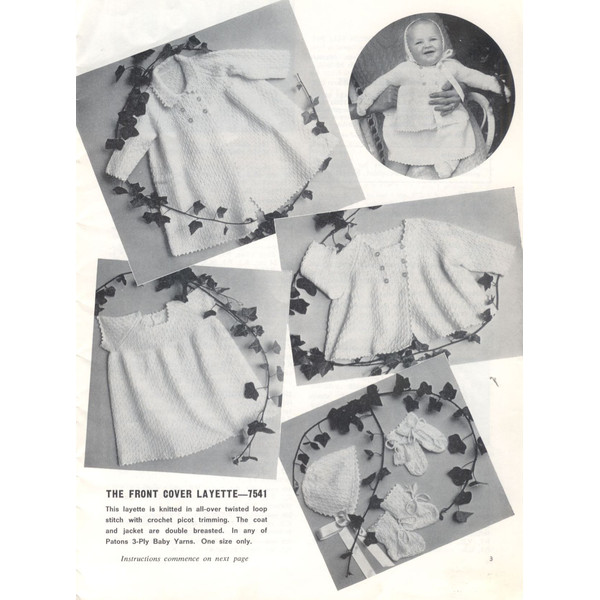 Vintage Coat Jacket Dress Knitting Pattern for Baby Patons 754 Baby Business (2).jpg