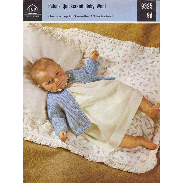 Vintage Knitting Pattern for Baby Cardigans Patons 9325.jpg
