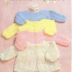 Vintage Coat Knitting Pattern for Baby Patons 7536 Matinee Coats