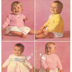 Vintage Knitting Pattern for Baby Cardigans Patons SC106 Baby Cardigans