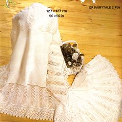 Vintage Square Shawl Knitting Pattern for Baby Patons 8008 Traditional Square Shawl
