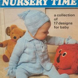 Vintage Coat Dress Knitting Pattern for Baby Patons 203 Nursery Time