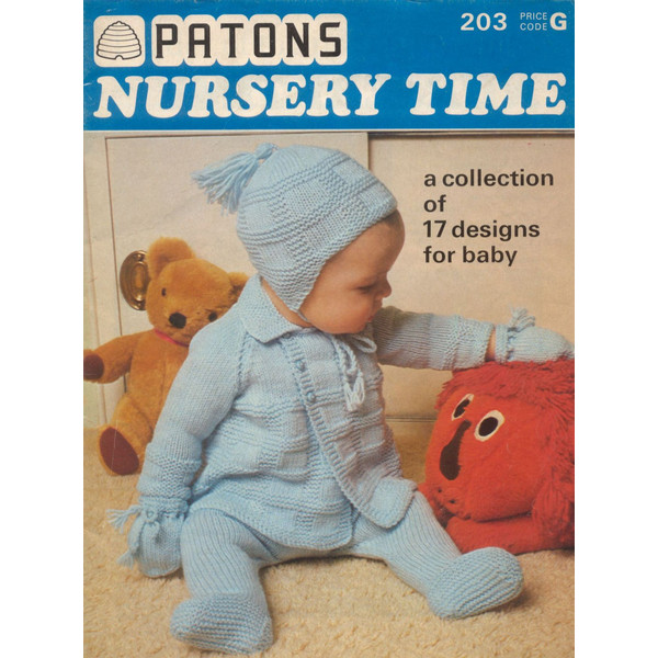 Vintage Coat Dress Knitting Pattern for Baby Patons 203 Nursery Time.jpg