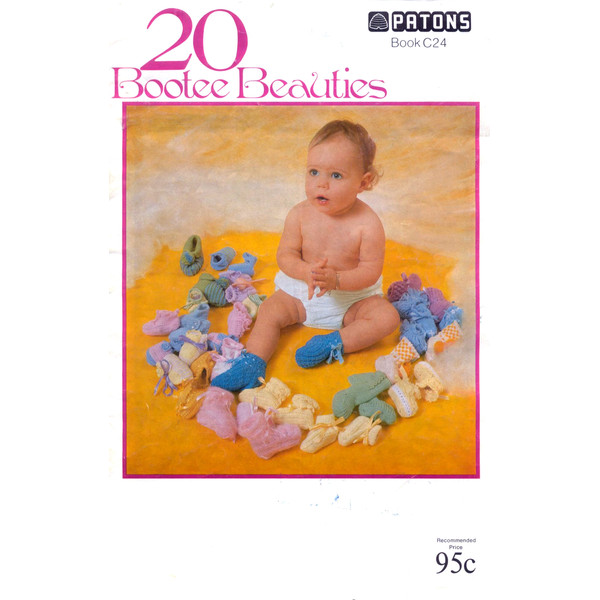 Vintage Baby Bootees Knitting and Crochet Pattern Patons C24 20 Bootee Beauties.jpg