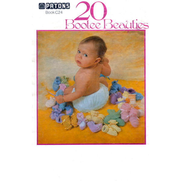 Vintage Baby Bootees Knitting and Crochet Pattern Patons C24 20 Bootee Beauties (7).jpg