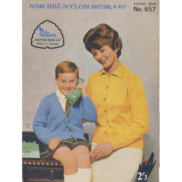 Vintage Knitting Pattern for Family Cardigans Patons 657 Family Cardigans.jpg