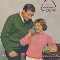Vintage Knitting Pattern for Family Cardigans Patons 657 Family Cardigans
