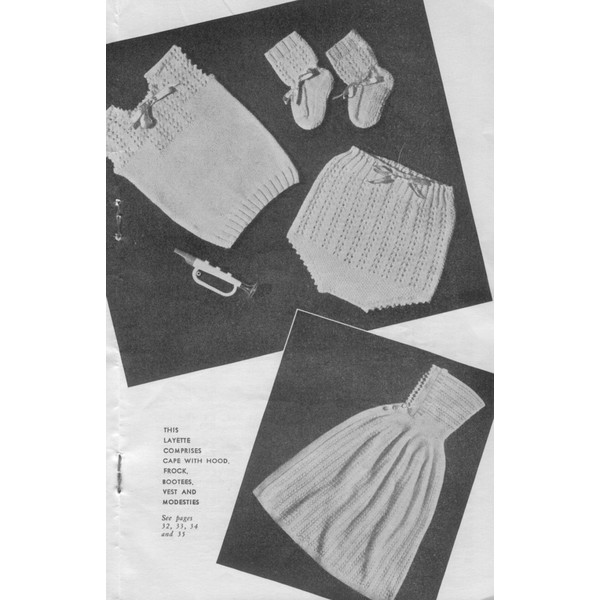Vintage Coat Dress Etc Knitting Pattern for Baby Patons R.12 Specially Requested Reprints (2).jpg