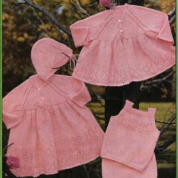Vintage Coat Dress Etc Knitting Pattern for Baby Patons 993 Stork Talk