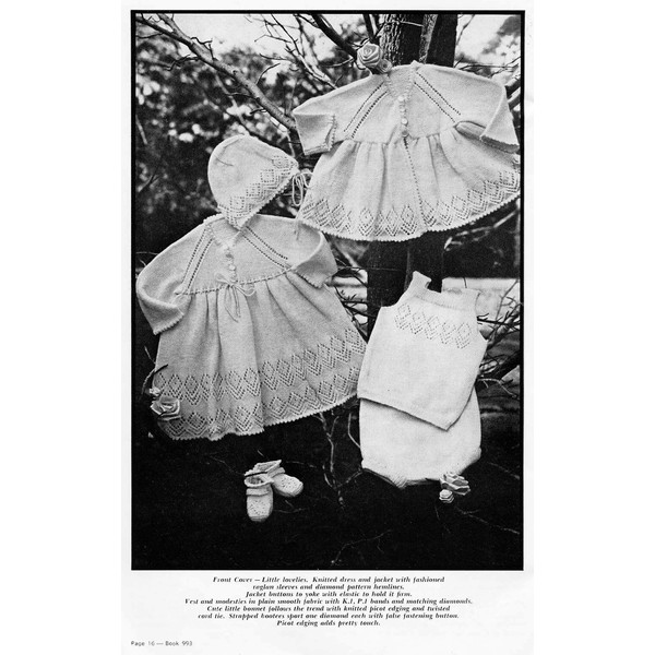 Vintage Coat Dress Etc Knitting Pattern for Baby Patons 993 Stork Talk (3).jpg