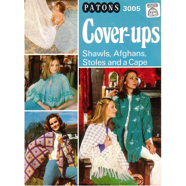 Vintage Shawl Afghans Knitting and Crochet Pattern Patons 3005 Cover Ups.jpg
