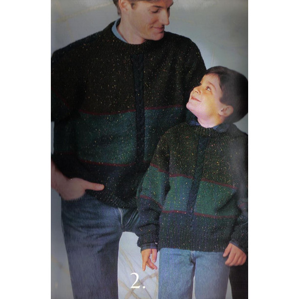 Vintage Knitting Pattern for Family Sweater Patons 692 Family Treasures (2).jpg