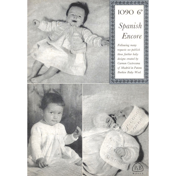 Vintage Coat Etc Knitting Pattern for Baby Patons 1090 Spanish Encore.jpg