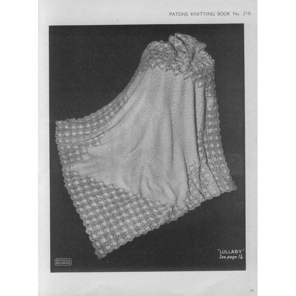 Vintage Shawl and Cot Covers Knitting Pattern for Baby Patons 216 Shawls and Cot Covers (5).jpg