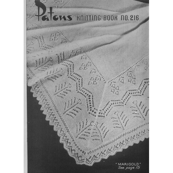 Vintage Shawl and Cot Covers Knitting Pattern for Baby Patons 216 Shawls and Cot Covers (6).jpg