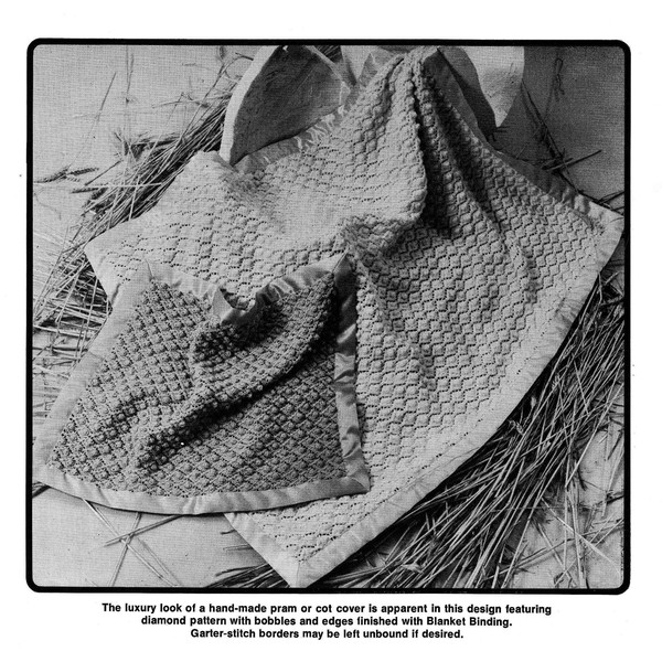 Vintage Cardigan Dress Cot Cover Knitting Pattern for Baby Patons 951 Good Morning World (5).jpg