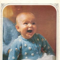 Vintage Jacket Dress Pullover Knitting Pattern for Baby Patons 835 Little and Lovable