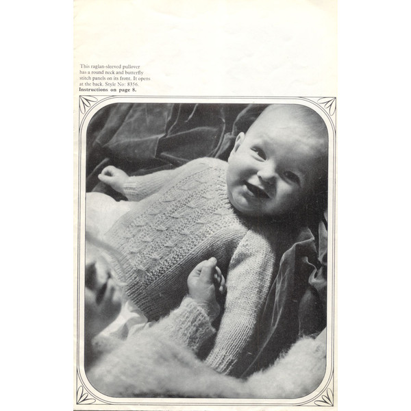 Vintage Jacket Dress Pullover Knitting Pattern for Baby Patons 835 Little and Lovable (6).jpg