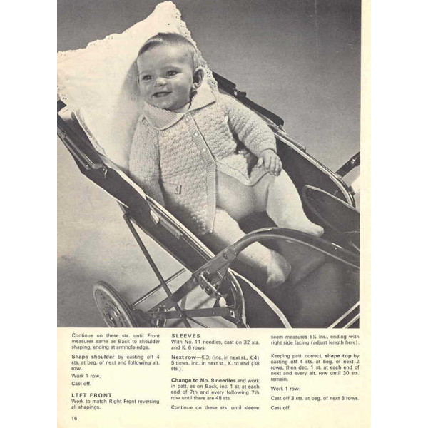 Vintage Coat Jacket Dress Knitting and Crochet Pattern for Baby Patons 166 Baby Book (6).jpg