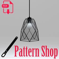 Stained glass printable pattern pendant lamp 050
