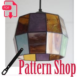 Stained glass printable pattern pendant lamp 055
