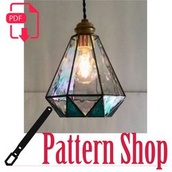 Stained glass printable pattern pendant lamp 056