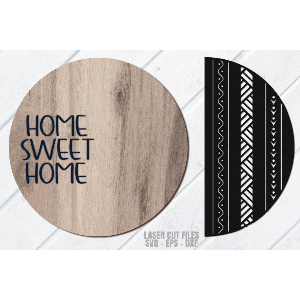 Home Sweet Home Door Hanger SVG - Home Sweet Home SVG - Laser Cut Files - Boho Door Hanger SVG - Western SVG - Glowforge Files