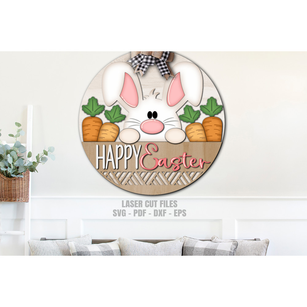Easter Sign SVG - Easter Bunny Door Sign SVG - Laser Cut Files - Welcome Sign SVG - Carrot Patch SVG - Glowforge Files
