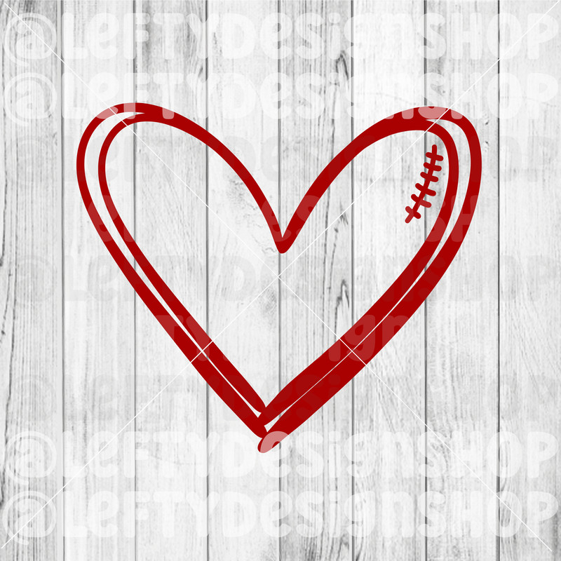 Football Heart SVG PNG Digital Download 0