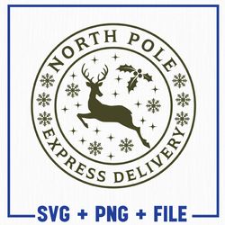 north pole express delivery svg, christmas svg, merry christmas svg, christmas png, merry christmas png