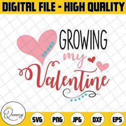 growing my valentine svg dxf eps and png files for cutting machines cameo or cricut - pregnancy announcement valentines
