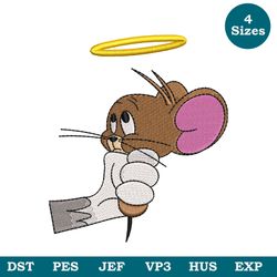 Angel Jerry Machine Embroidery Design File, Tom and Jerry Anime Embroidery, Jerry Mouse Embroidery Anime Embroidery