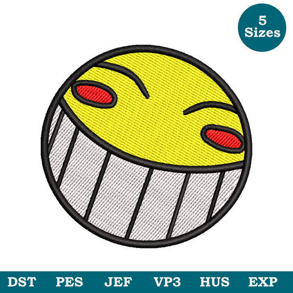 Smiley Face Machine Embroidery Design Pattern, Face Embroidery Design File Instant Download Pes Jef Dst Image 1.jpg