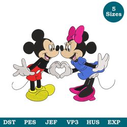 Disney Mickey Mouse Embroidery design - Couple embroidery Design Mickey Mouse Embroidery File - 5 Sizes, Pes Dst, Jef