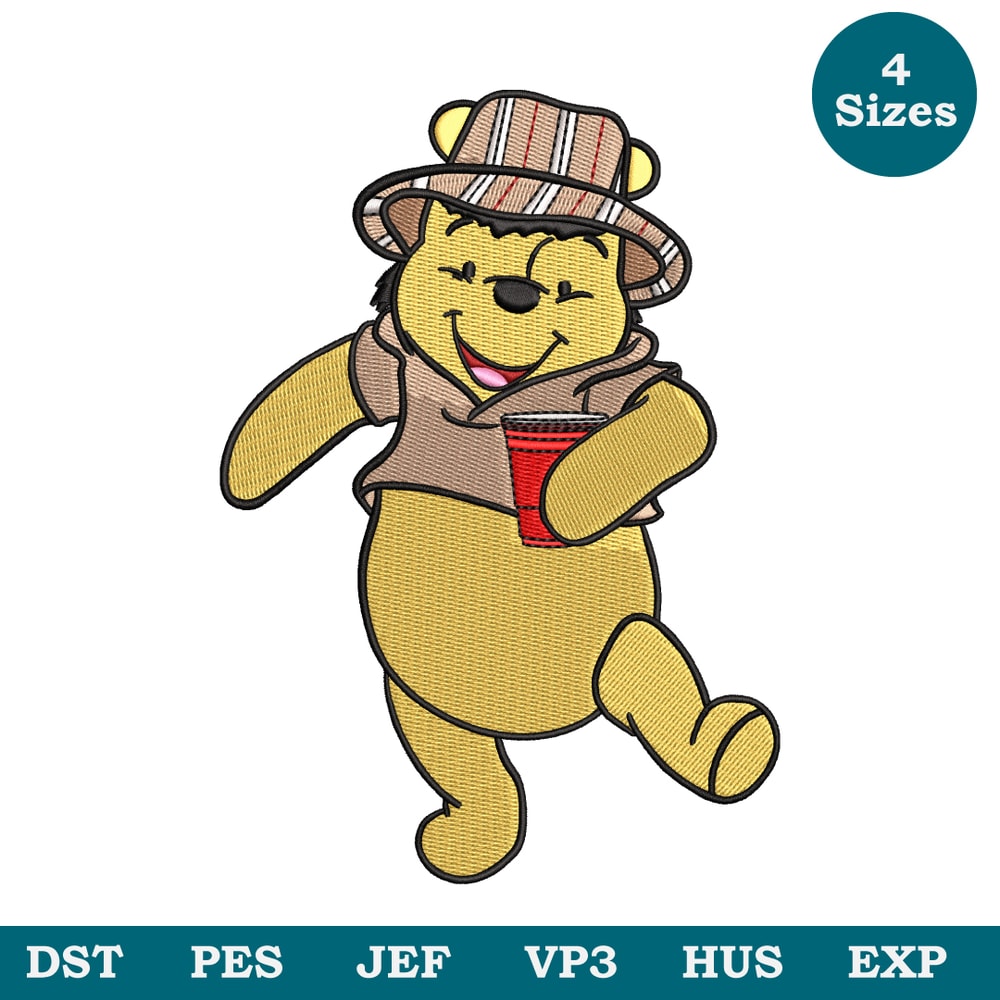 Winnie The Pooh Embroidery design, Winnie The Pooh Embroidery, Embroidery File, cartoon design, Digital Download image 1.jpg