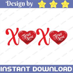 xoxo true love heart svg, true love png, heart xoxo svg,  red xoxo heart, valentine's day