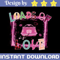 Valentines Sublimation, Loads Of Love Sublimation Design, Red Vintage Truck, Valentine's Day, Sublimation Digital Downlo