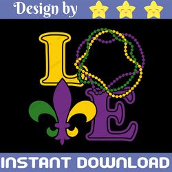 Love Mardi Gras Fleur De Lis Digital Download. Sublimation Design. Fleur De Lis. Mardi Gras. Printable. Clipart. Screen