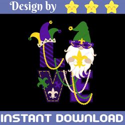 Love Mardi Gras, Mardi Gras Fleur de Lis,Crawfish,Fleur de Lis Png,Sublimation Designs Download, Mardi Gras Gnome Sublim