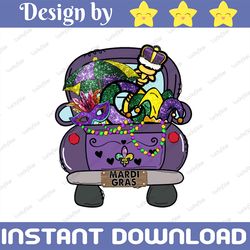 mardi gras sublimation png design | hand drawn | digital download | printable art | happy mardi gras | mardi gras truck