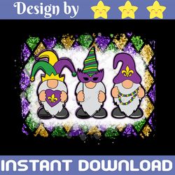 mardi gras gnome png, mardi gras gnomes png, three gnomes png, fleur de lis png, mardi gras mask png, beads gnomes png,