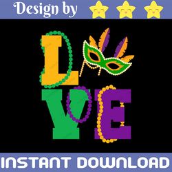 Love Mardi Gras Mask Svg, Festival PNG, Carnival SVG, Cut File, Digital download PNG, LOVE letter PNG,