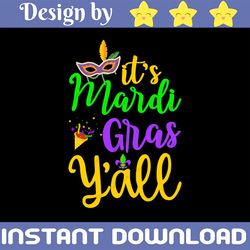 It's Mardi Gras Y'all SVG, Mardi Gras svg, Hand lettered svg, Mardi Gras Shirt Cut File for Silhouette Cricut Vinyl Cutt